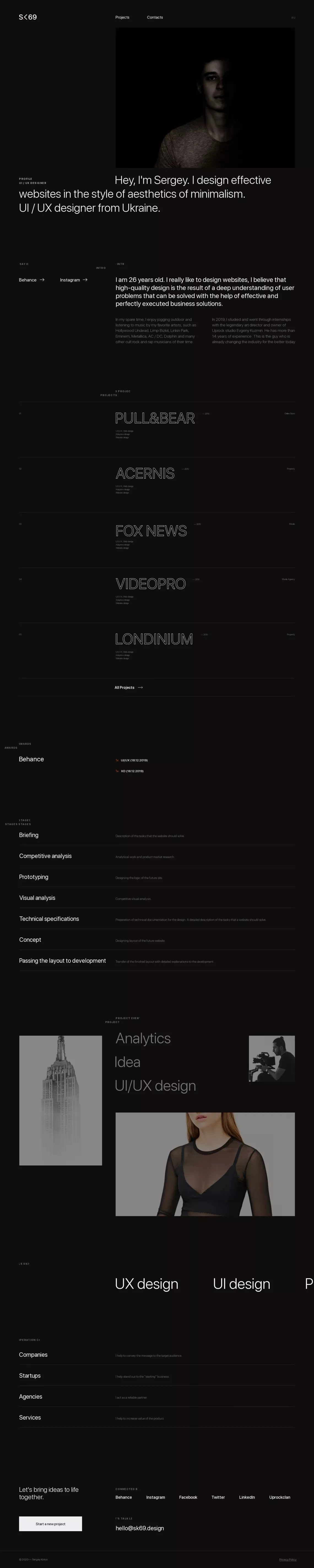 Homepage - SK69 - Portfolio design