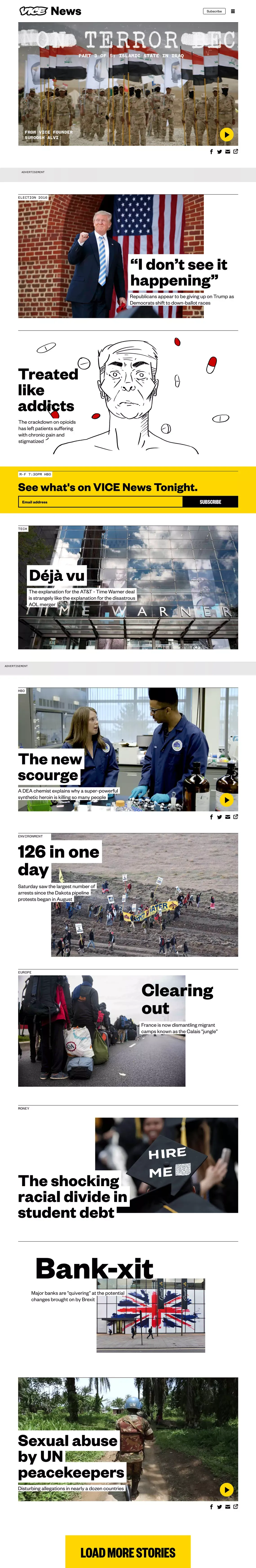 VICE News - Blog design