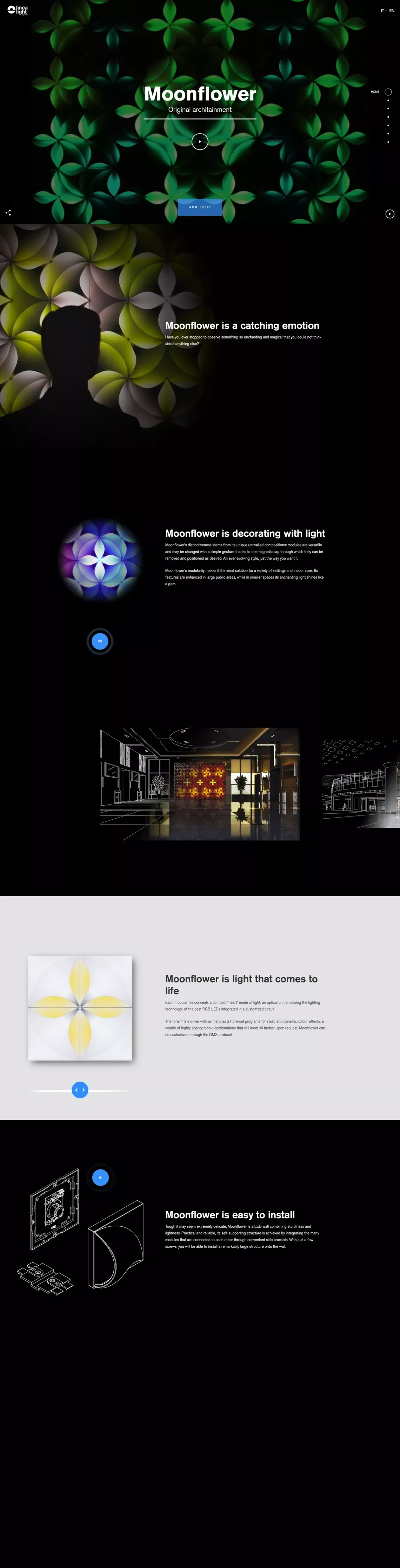 Moonflower - Linea Light - Landing design
