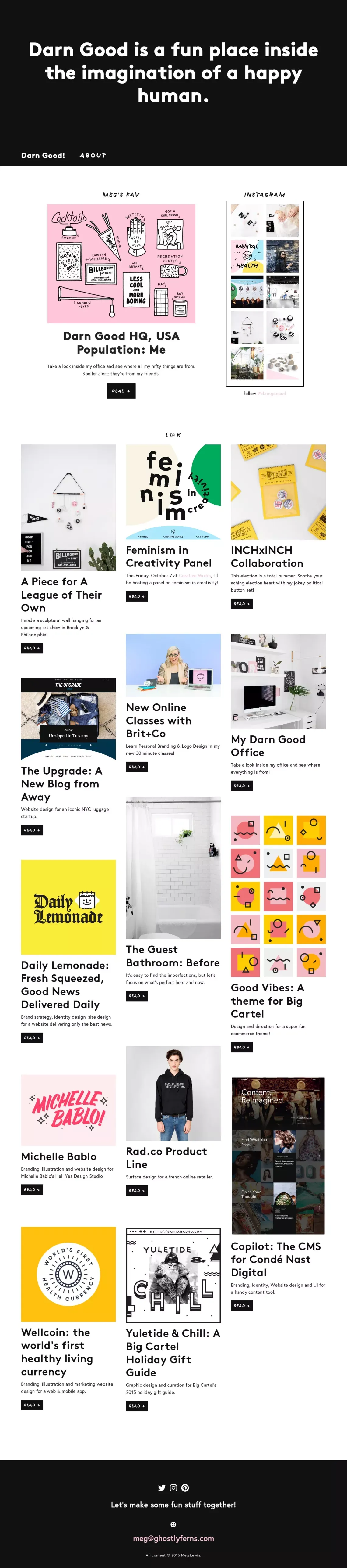 Darn Good! - Blog design