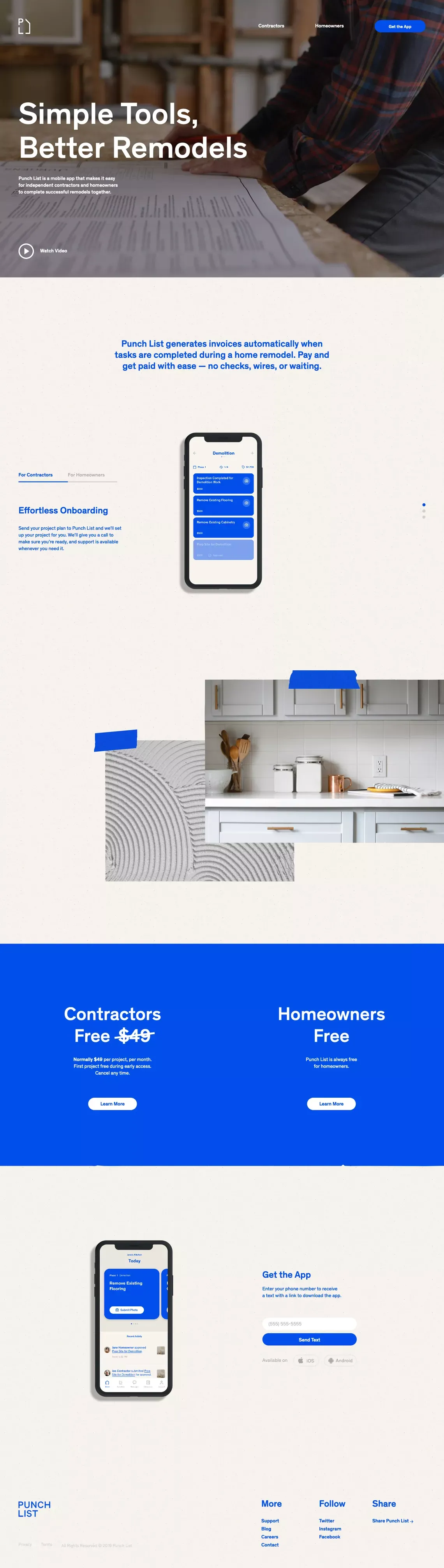 Punch List | Simple Tools, Better Remodels - Landing design