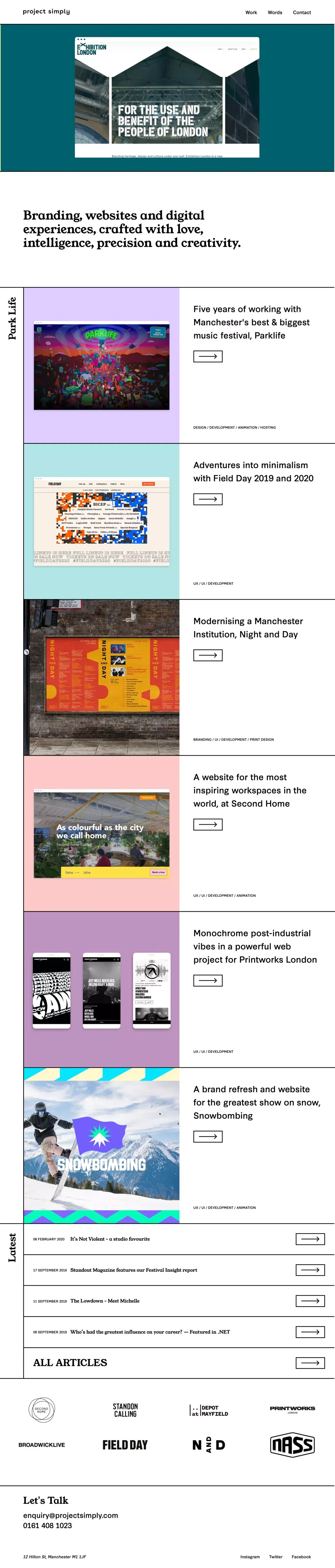 Brand design and digital for Festivals, Events and Lifestyle - Project Simply - Portfolio design