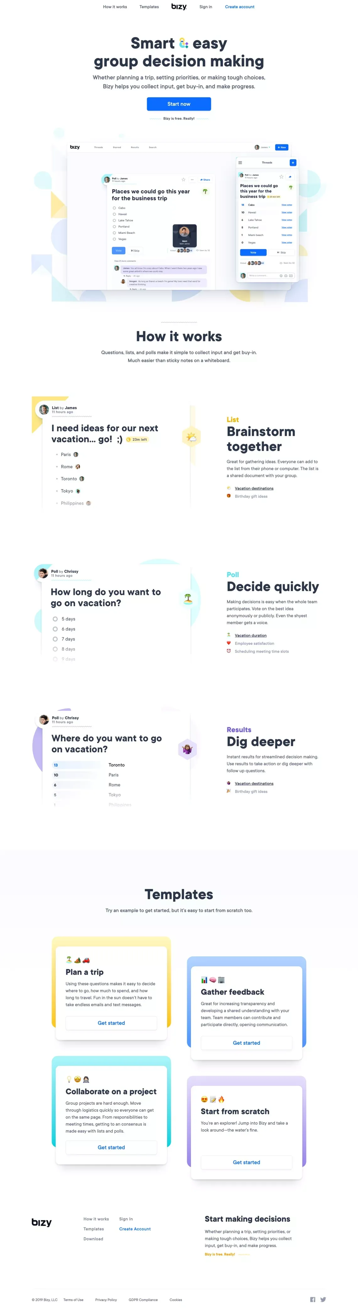 Bizy - Landing design