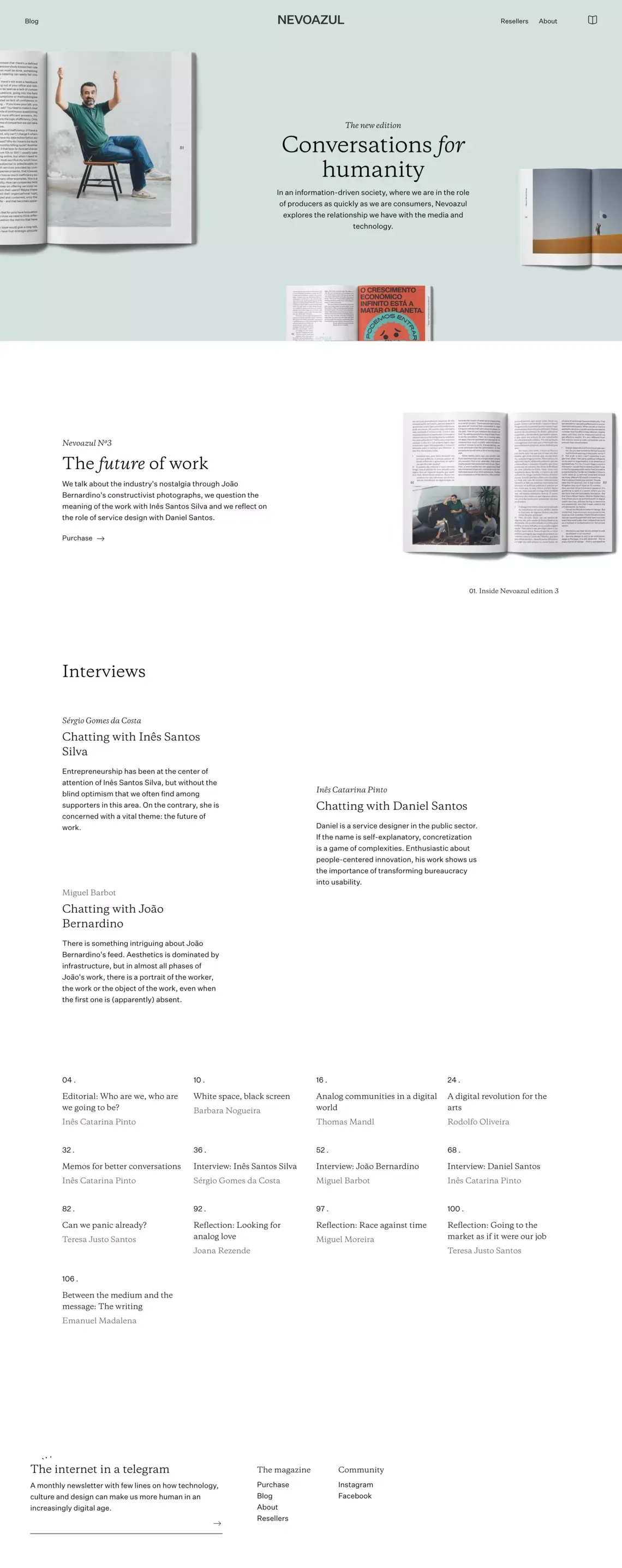 Nevoazul | Conversas em prol da humanidade - Blog design