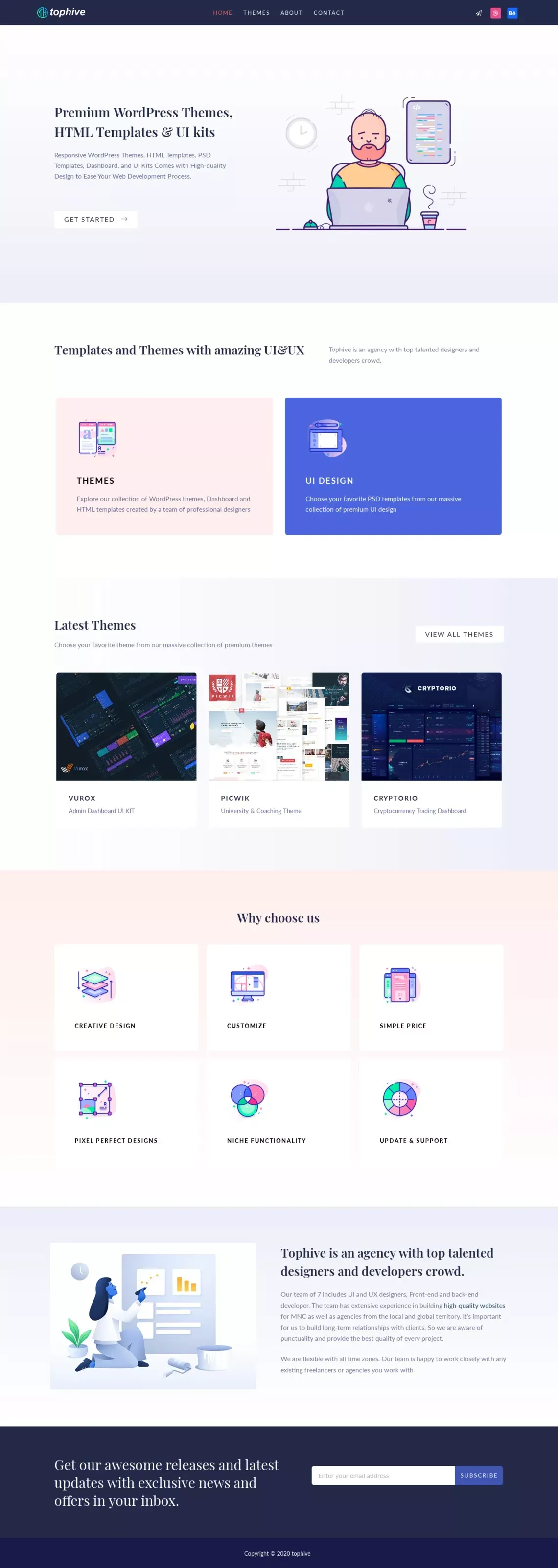 Premium WordPress Themes, HTML Templates & UI kits – tophive - website design