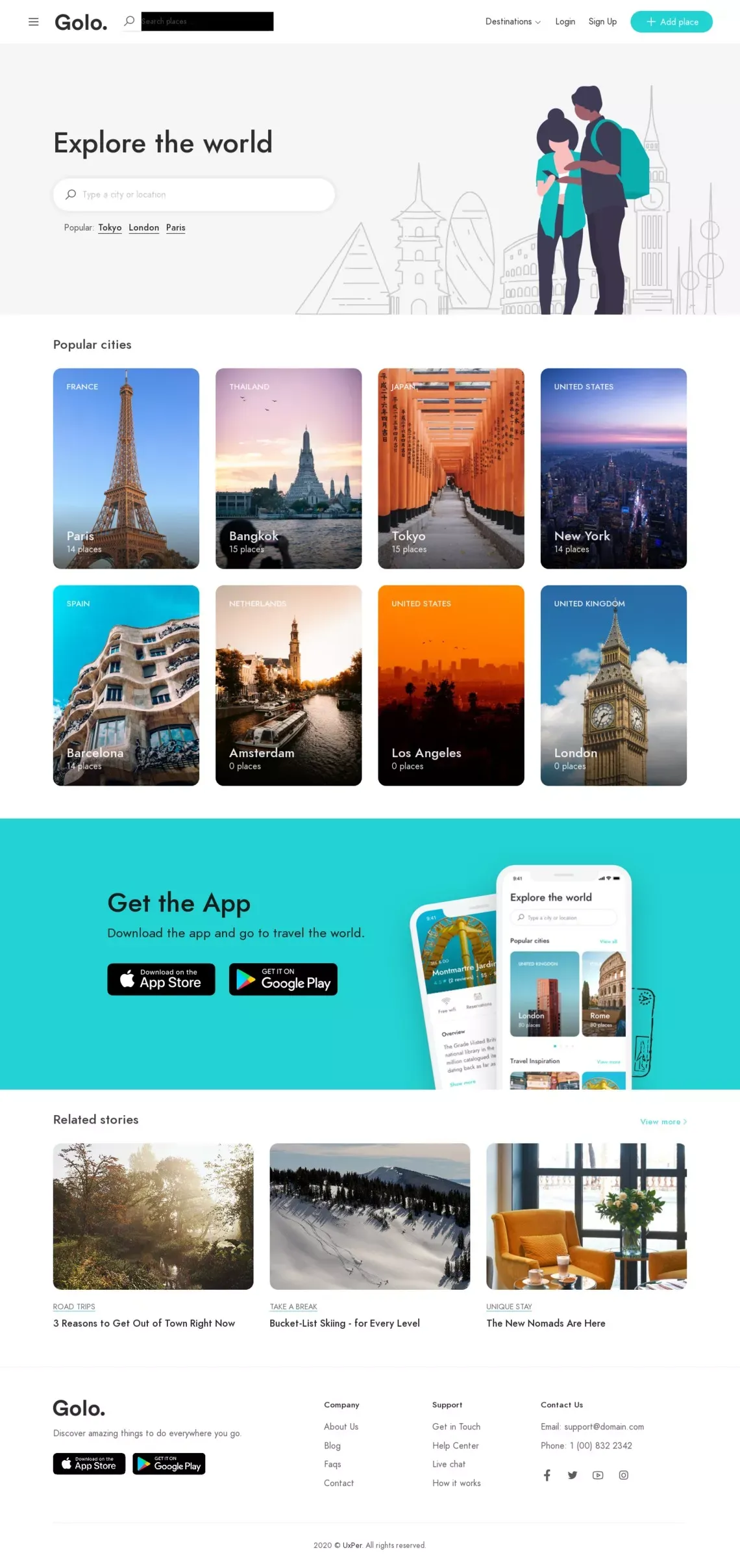 City Guide Travel Laravel Platform - website design
