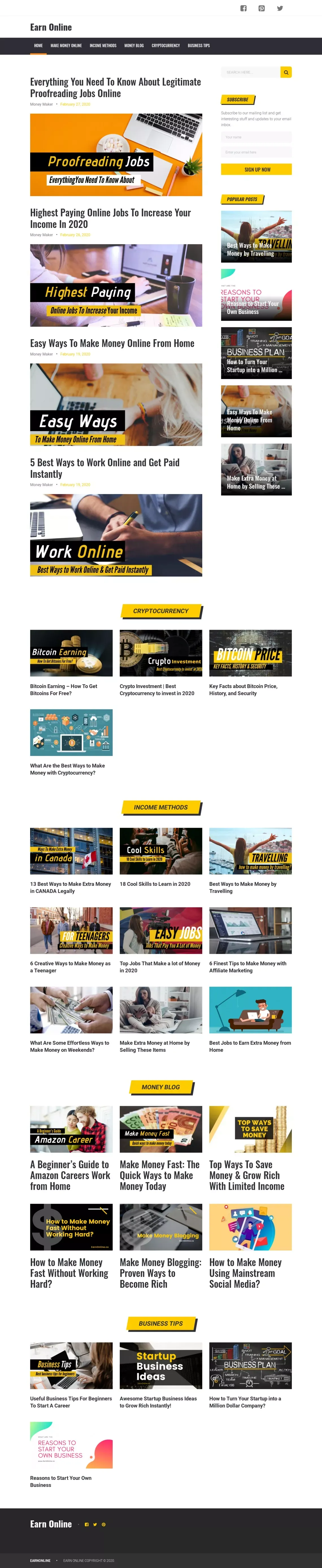 Earn Online - How to Make Money Online - website design