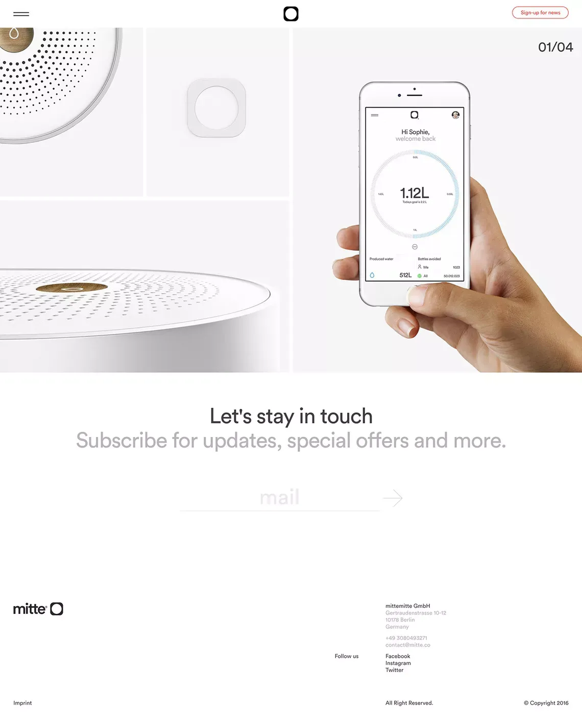 mitte® — First Water Purifier and Water Vitalizer System of its Kind - Landing design