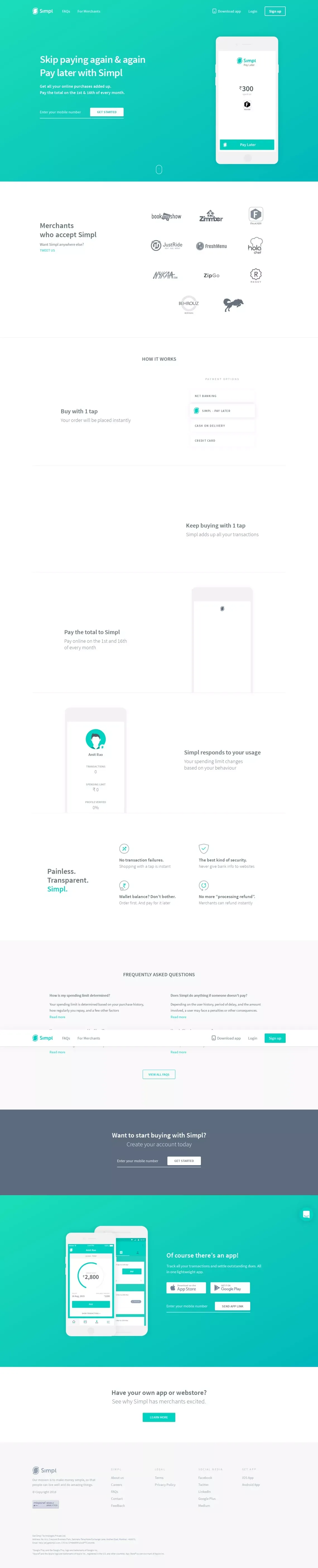 Simpl | Buy Now, Pay Later. - Landing design