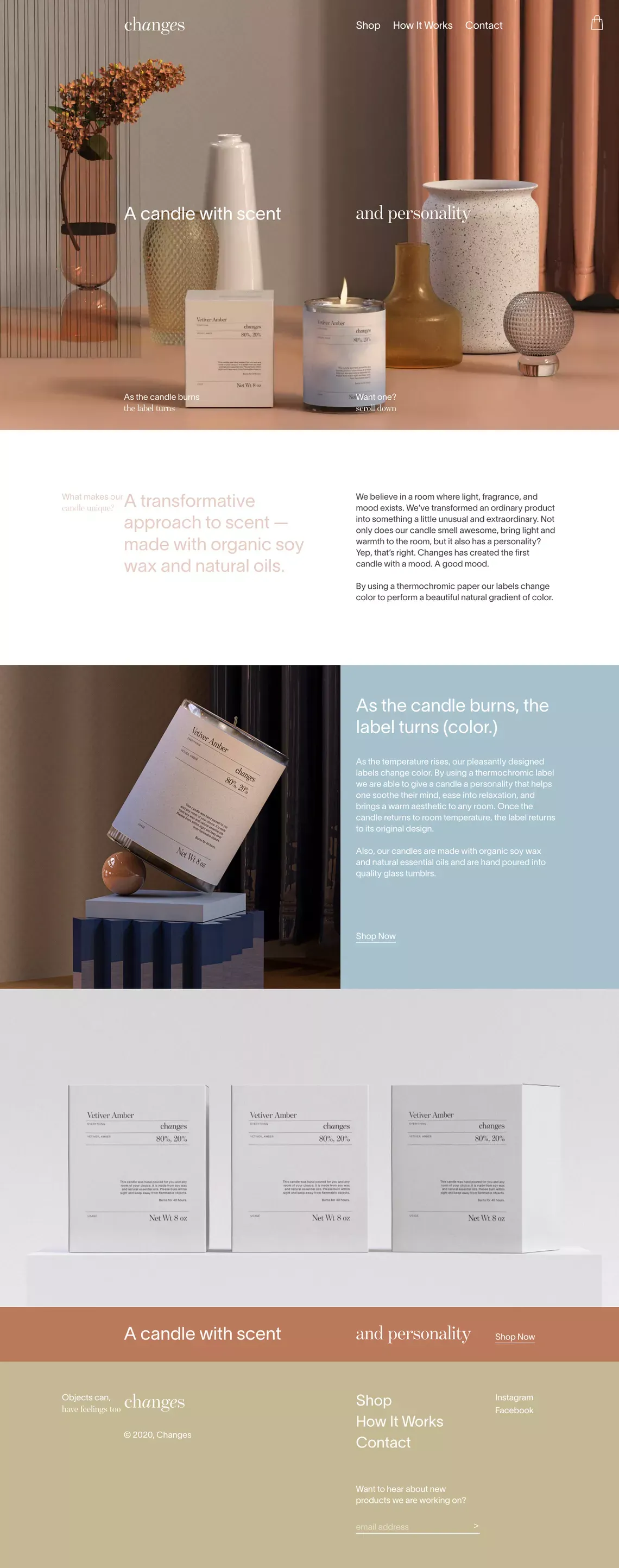 Changes Candles - Landing design