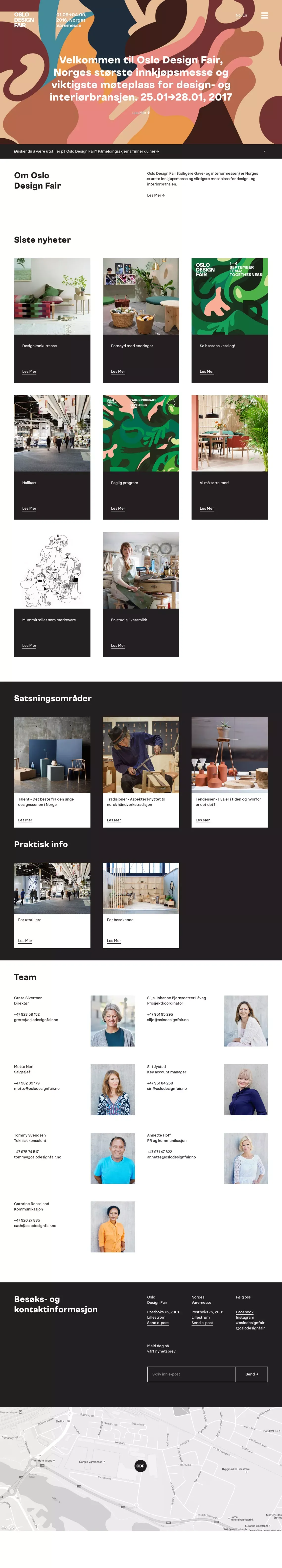 Oslo Design Fair | Home - Landing design