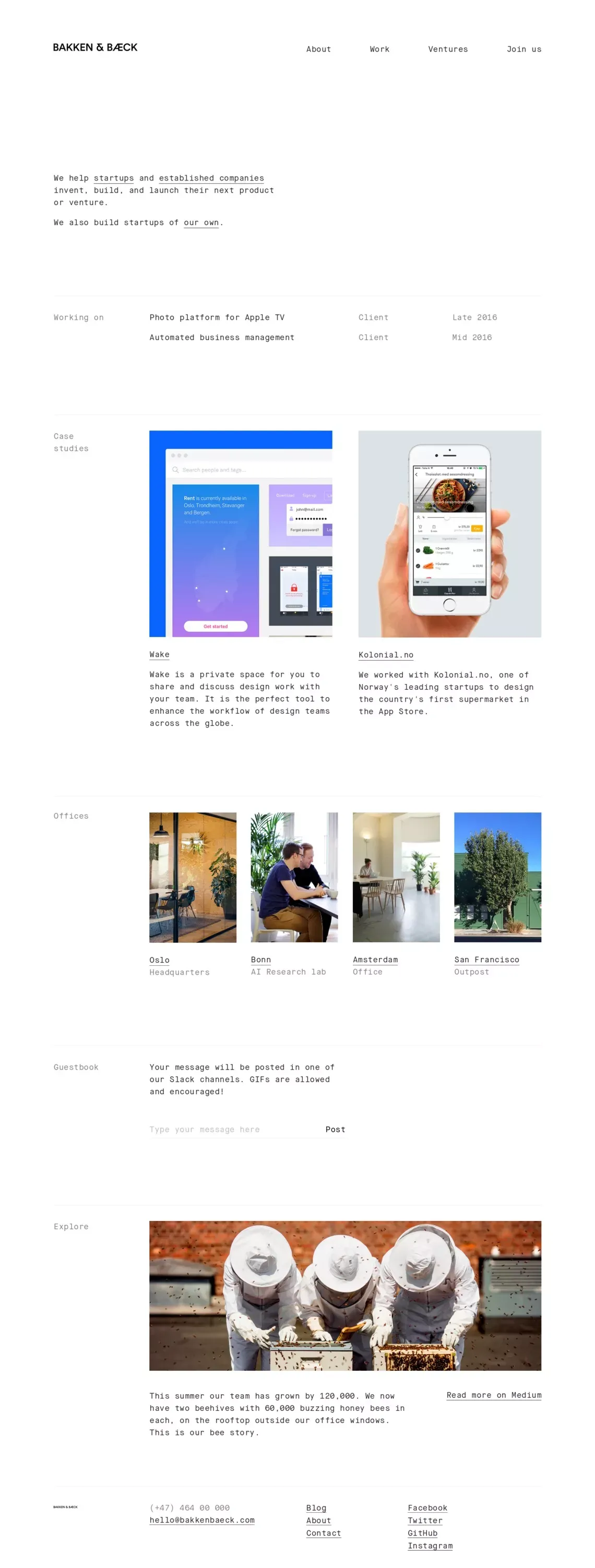 Bakken & Bæck - Portfolio design