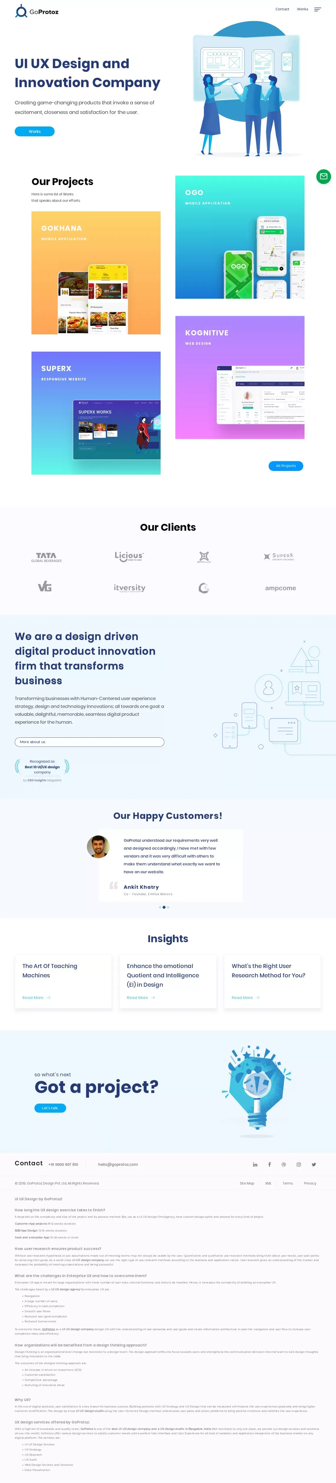UI UX Design Company Bangalore | Best UX Design Studio | GoProtoz - website design