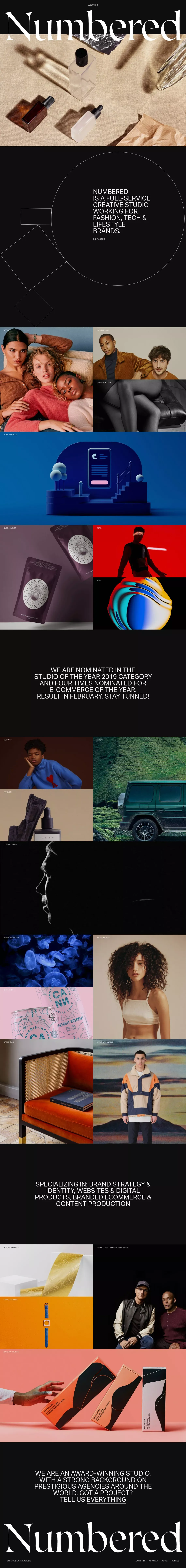 Numbered - full-service creative design studio - Portfolio design