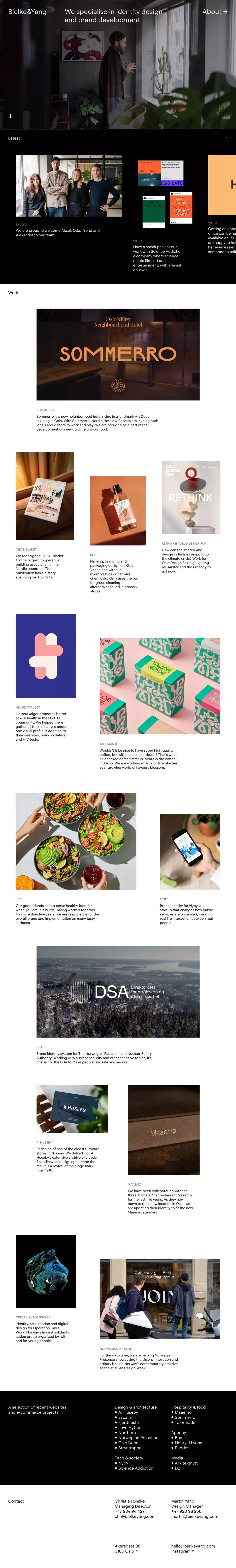 Bielke&Yang - Portfolio design
