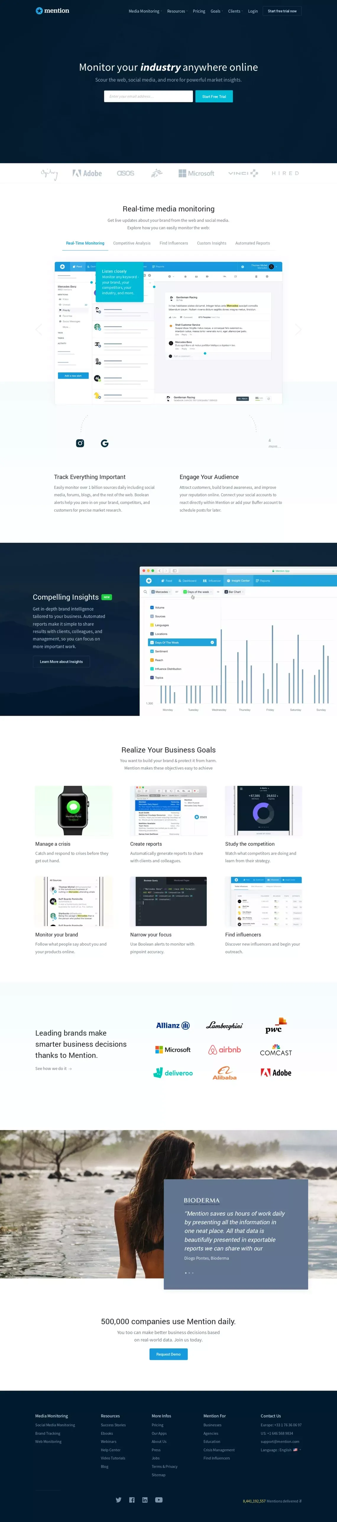 Mention - Landing design