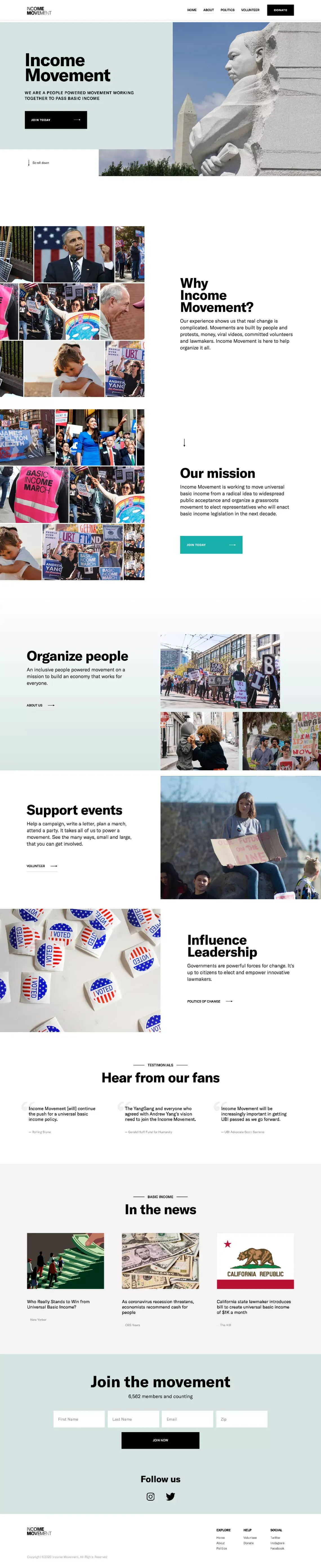 Income Movement | Official Site - Landing design