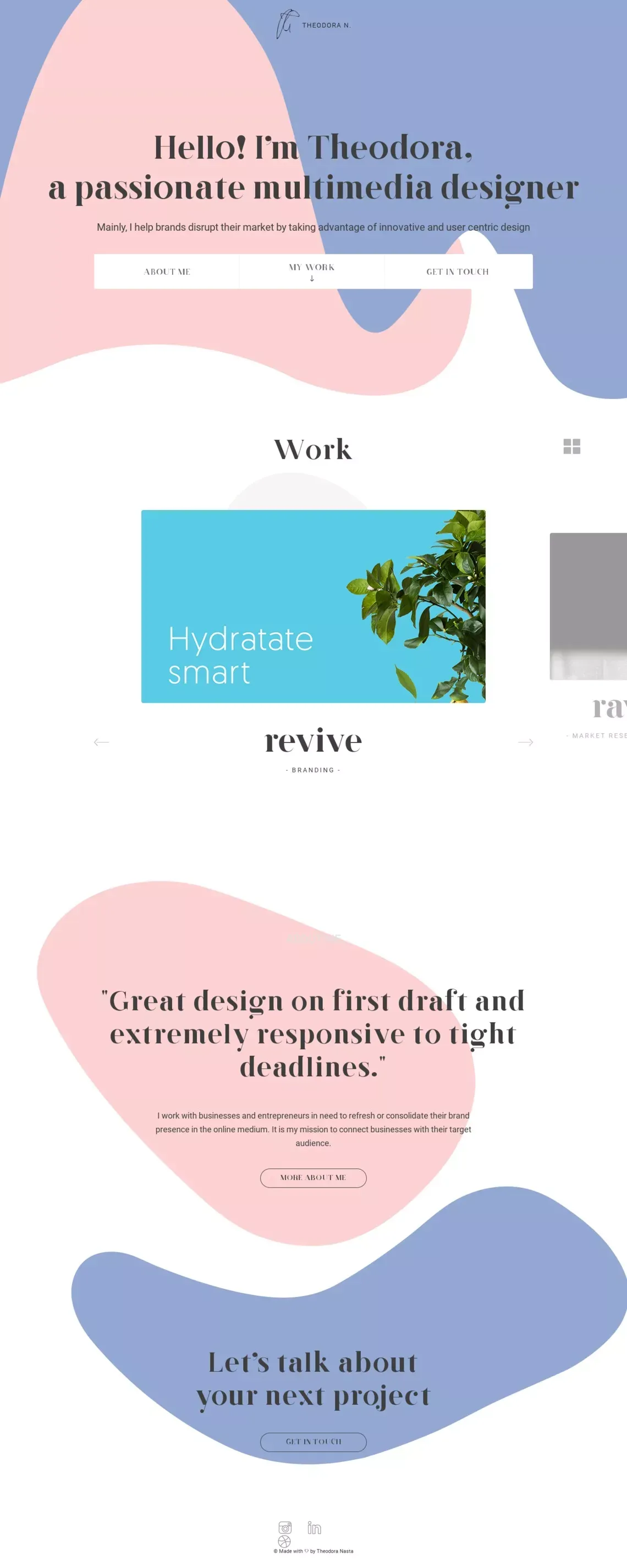 Theodora Nasta - Multimedia Designer - Portfolio design