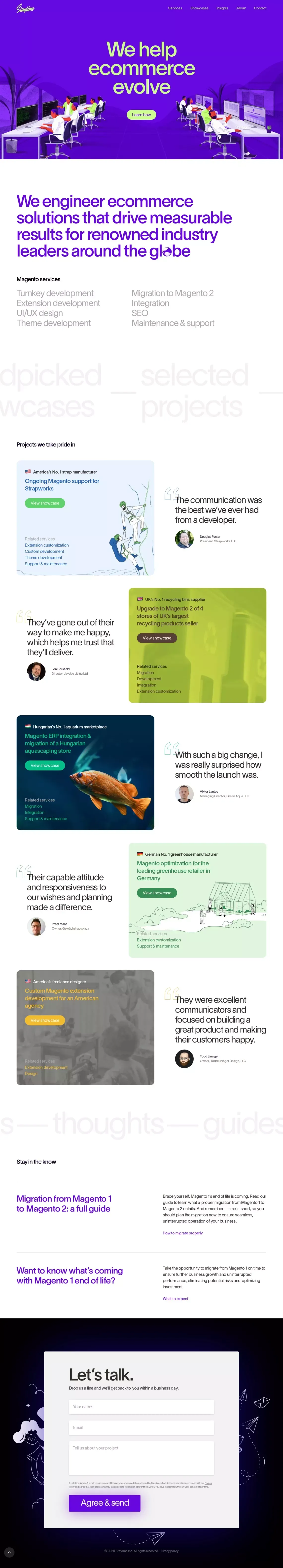 Magento development company | Magento developers | Staylime - Portfolio design