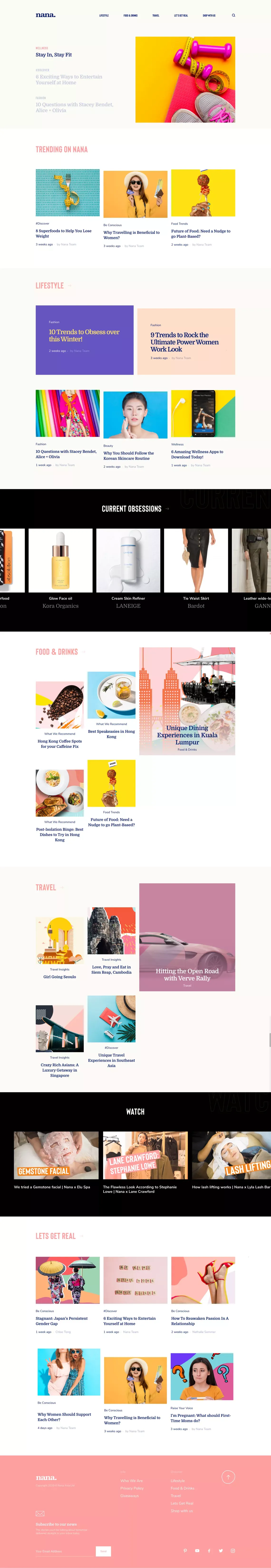 NANA | Digital Magazine in Asia - Blog design