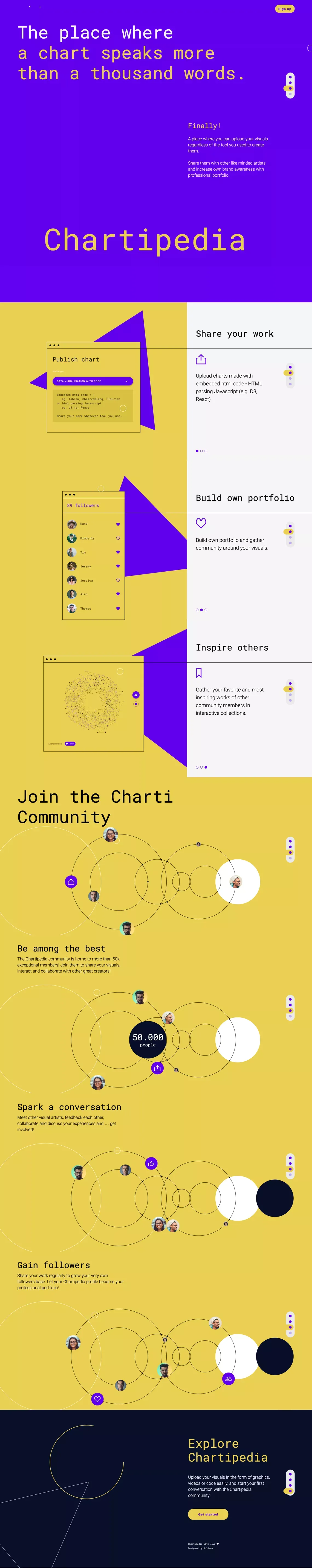 Explore Chartipedia - a home for data art lovers - Landing design