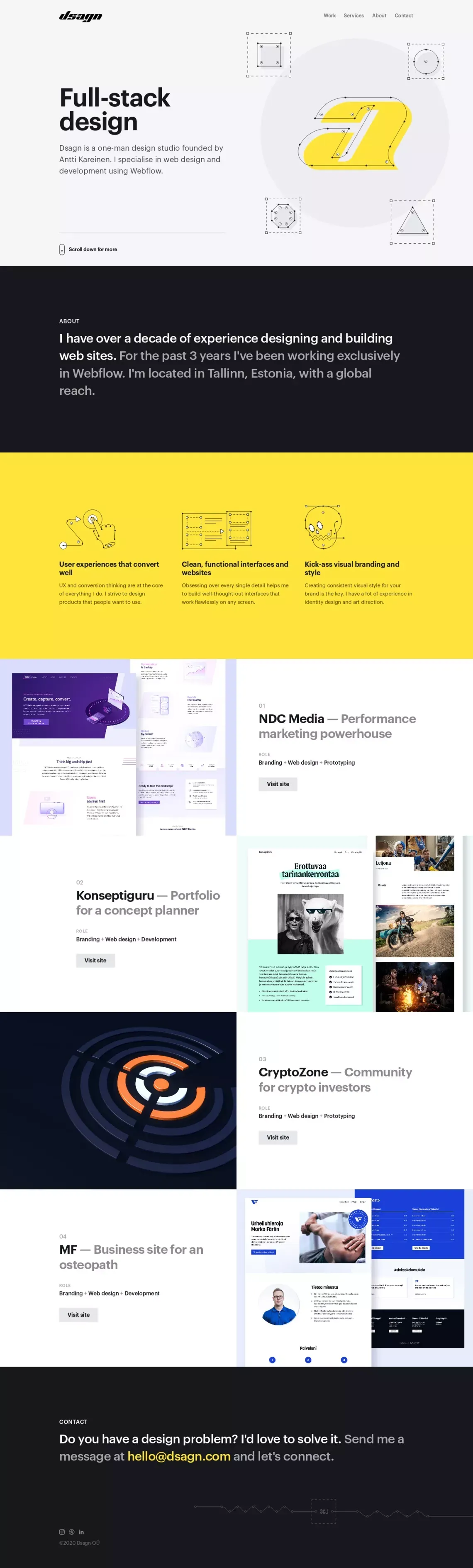 Dsagn – A Webflow design studio - Portfolio design