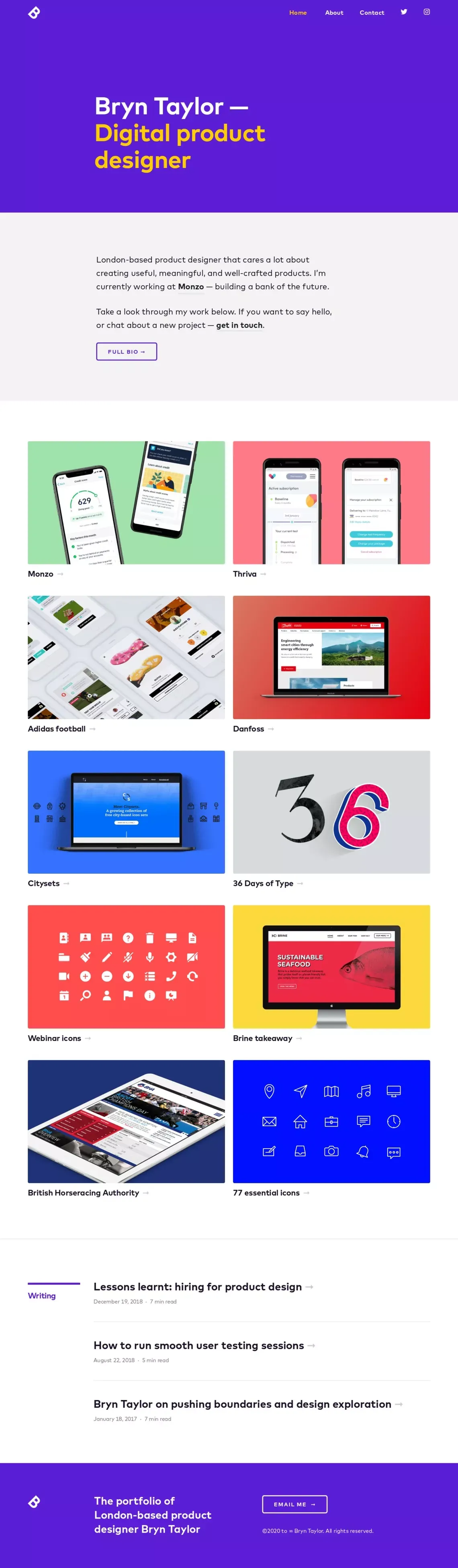Bryn Taylor — London-based product designer ✨ - Portfolio design