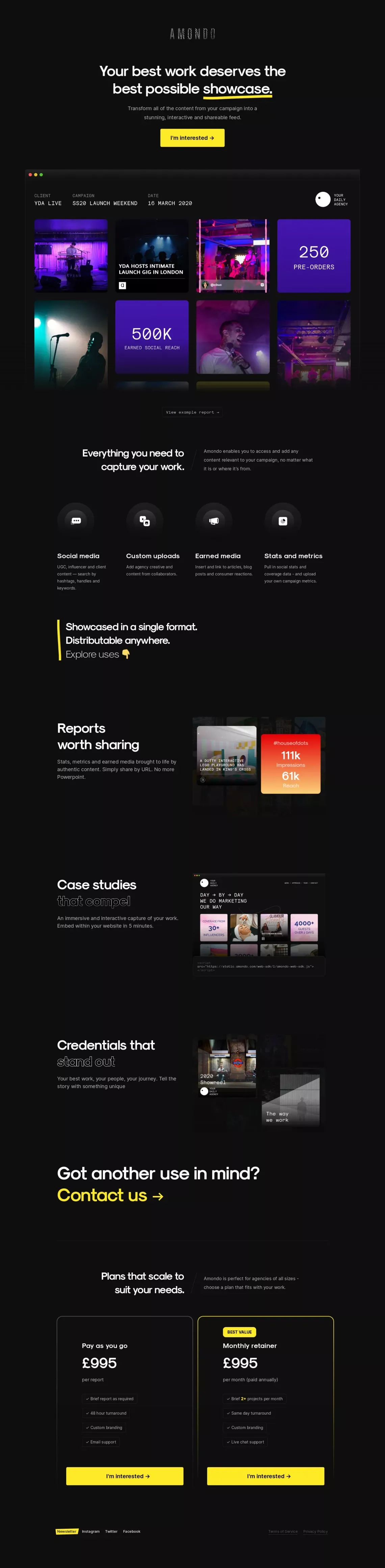 Amondo - website design