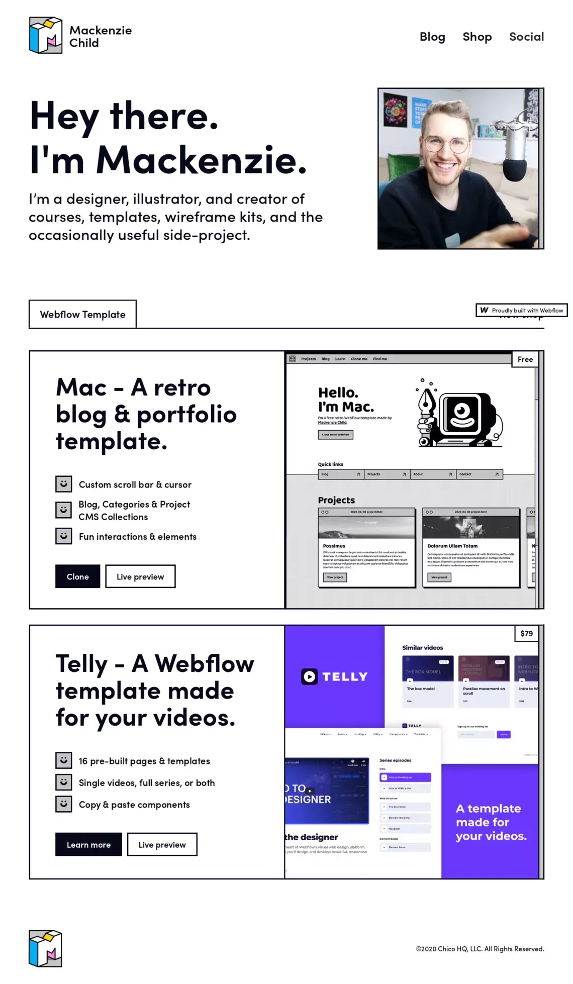 Mackenzie Child - Design, Illustration & Webflow - Portfolio design