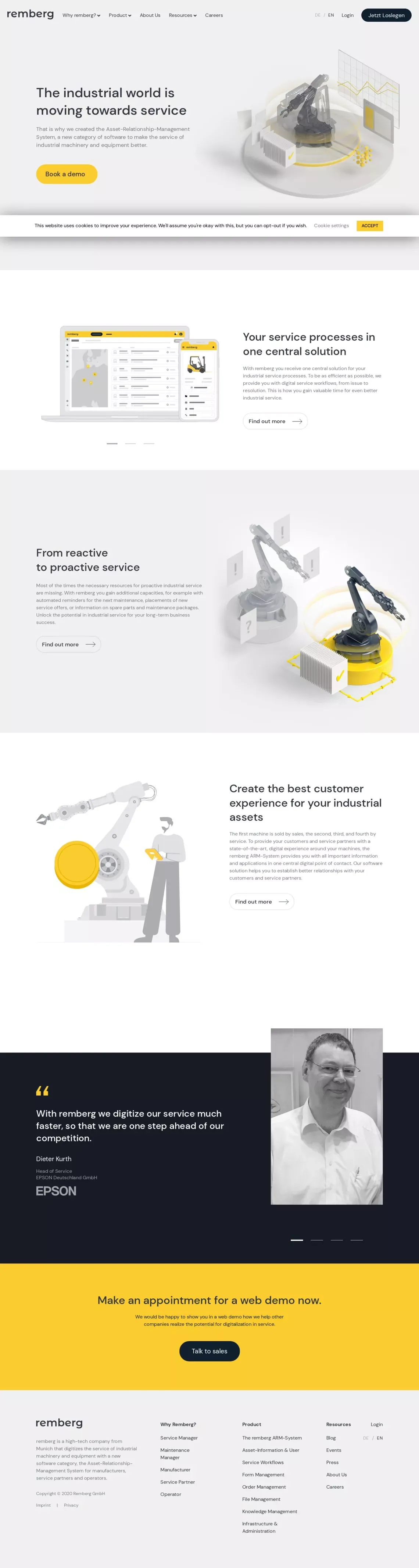 Home – remberg | Für besseren Service in der Industrie - website design