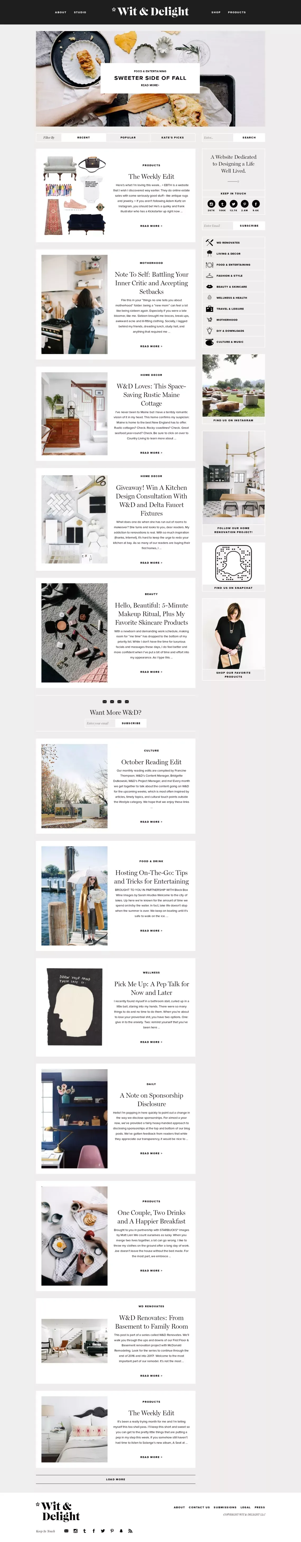 Wit & Delight - A Lifestyle Blog - Blog design