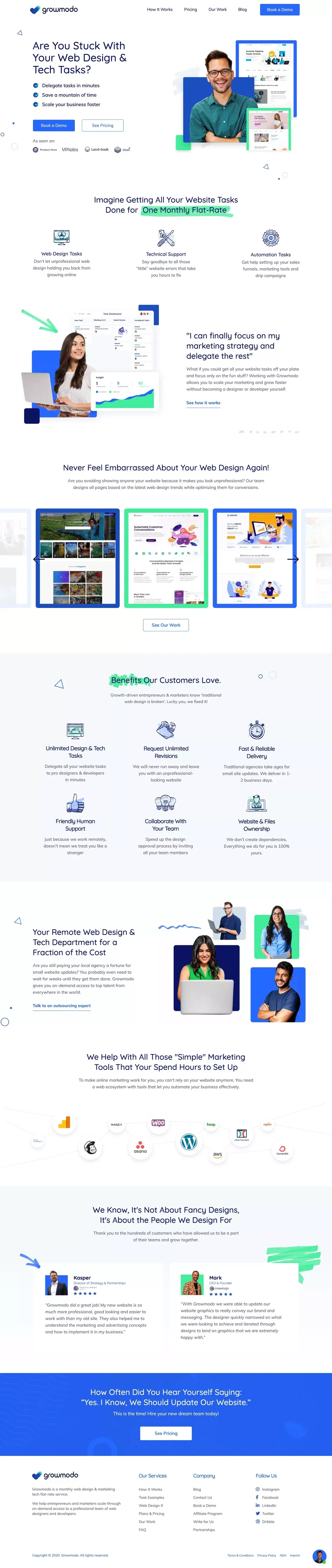 Growmodo | Unlimited Web Design. One Monthly Flat-Rate. - Landing design