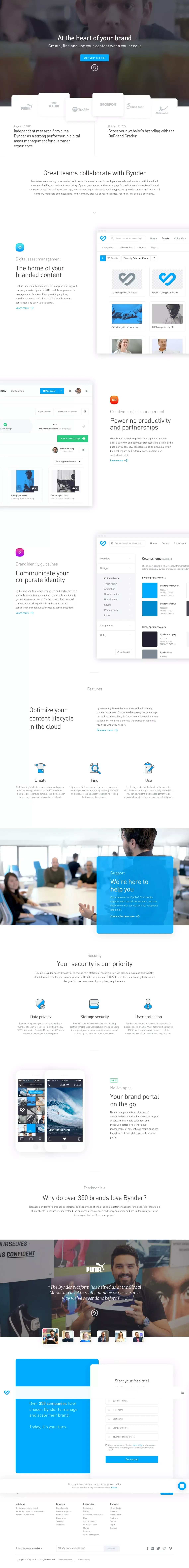 Digital asset management software and branding automation - Landing design
