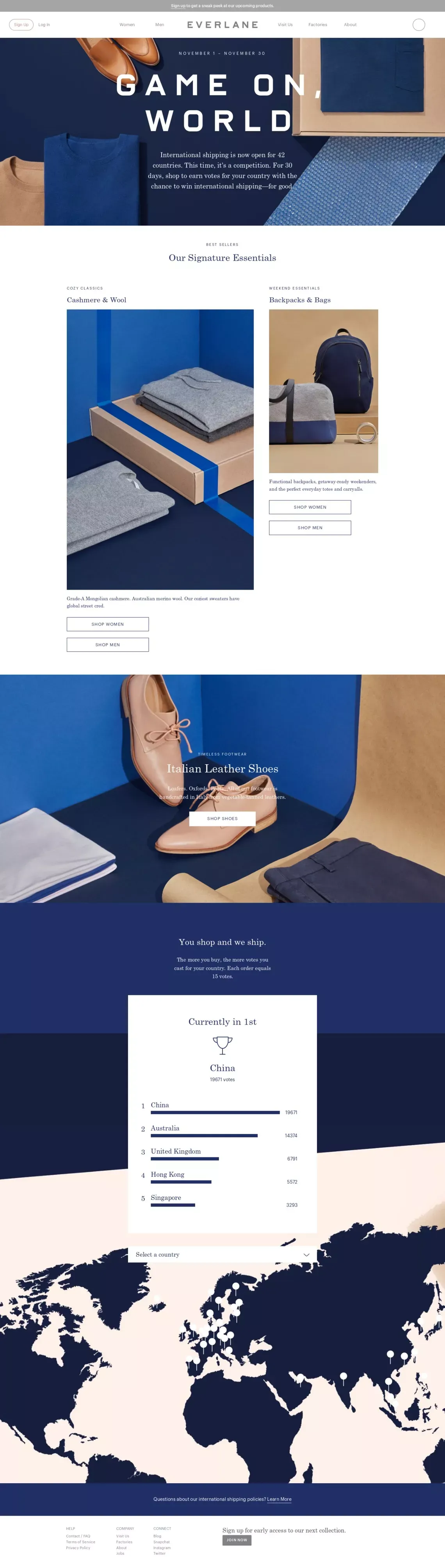 Everlane - Ecommerce design