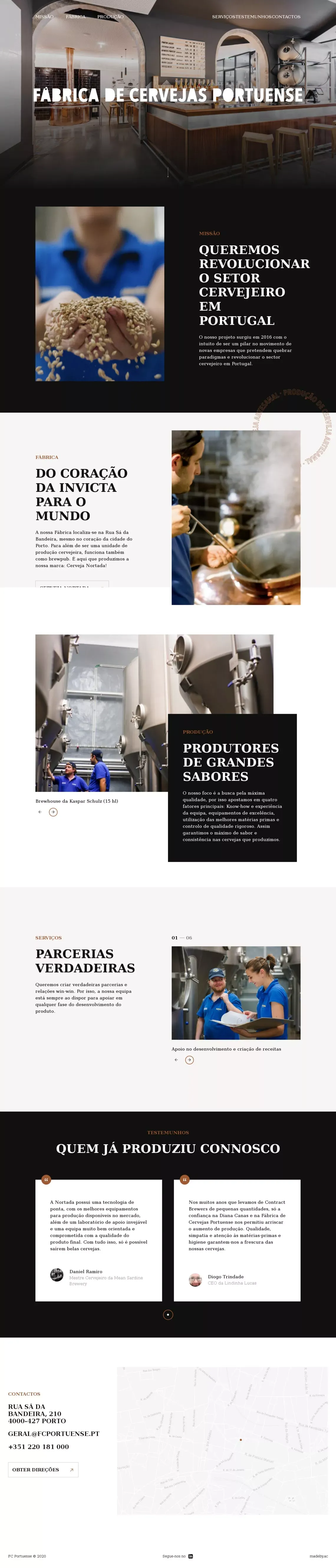 Fábrica de Cervejas Portuense - website design