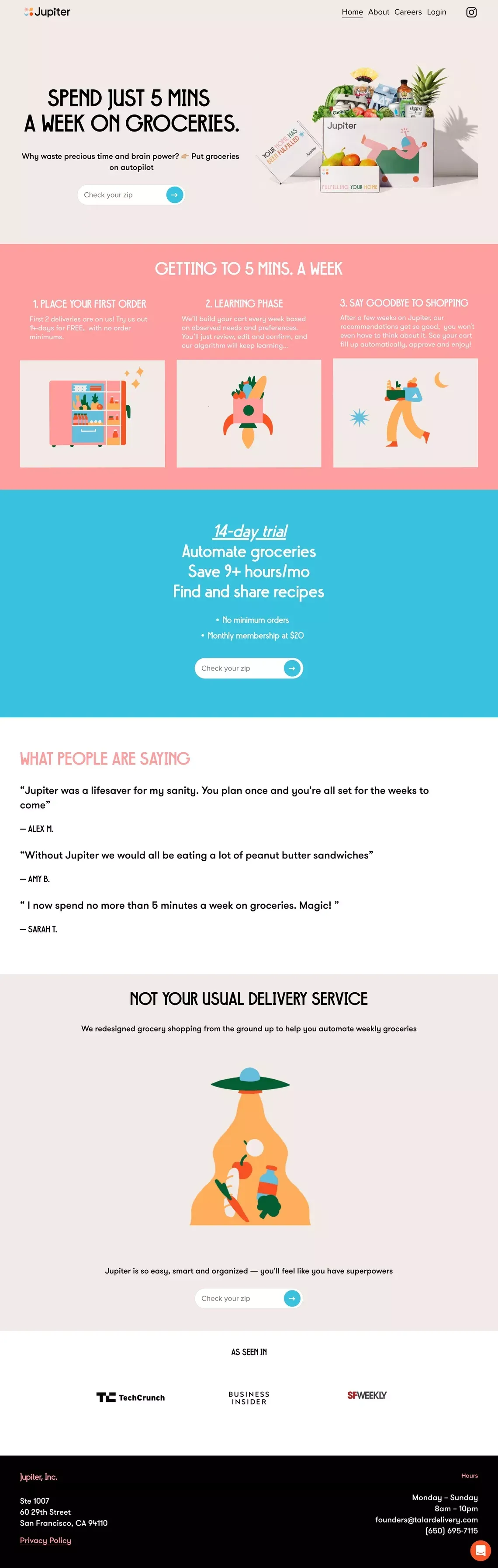 Put groceries on autopilot - Landing design