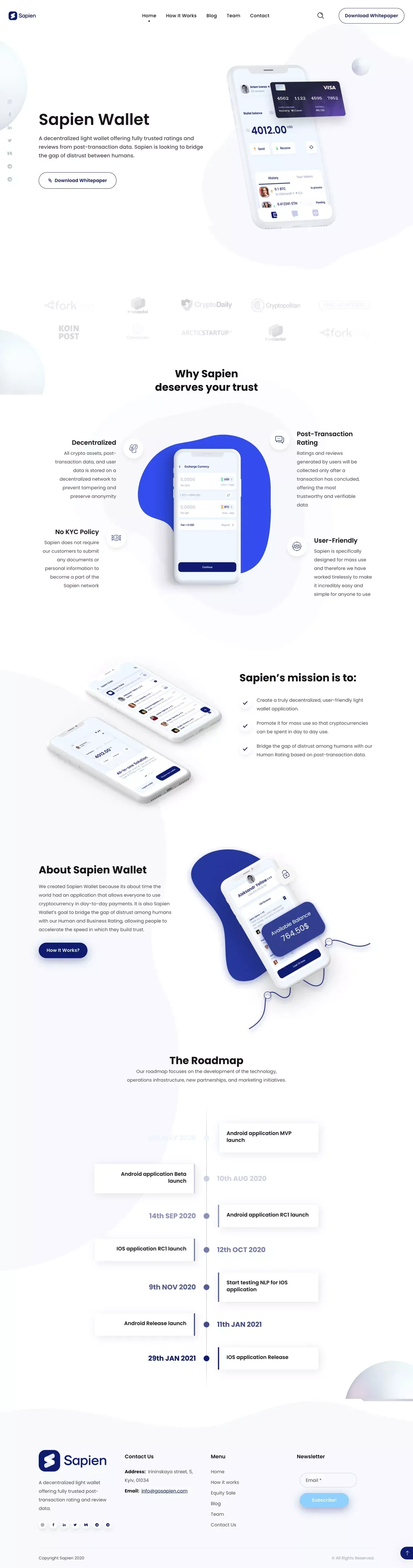 Welcome To Sapien Wallet © The Greatest Sapien Project - Landing design