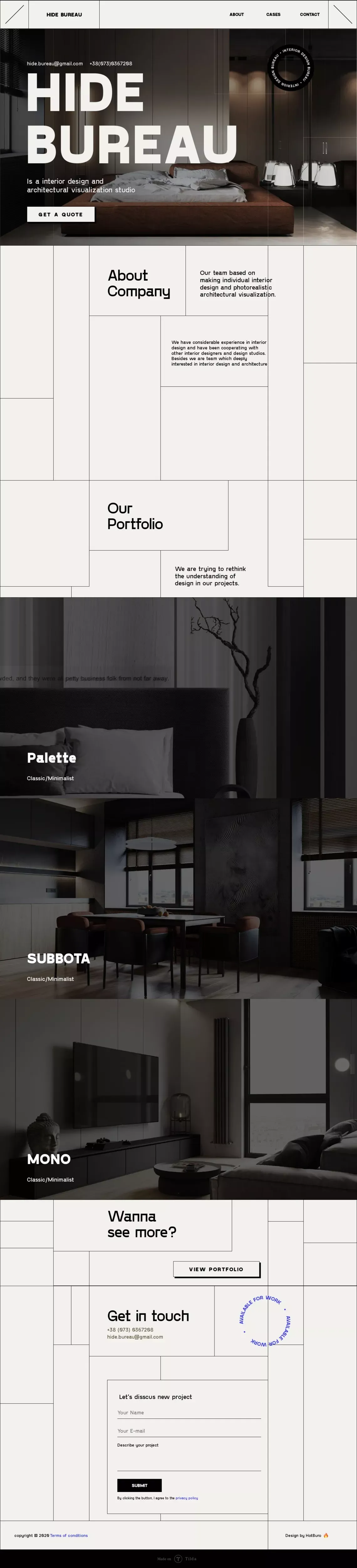 Hide Bureau - Portfolio design