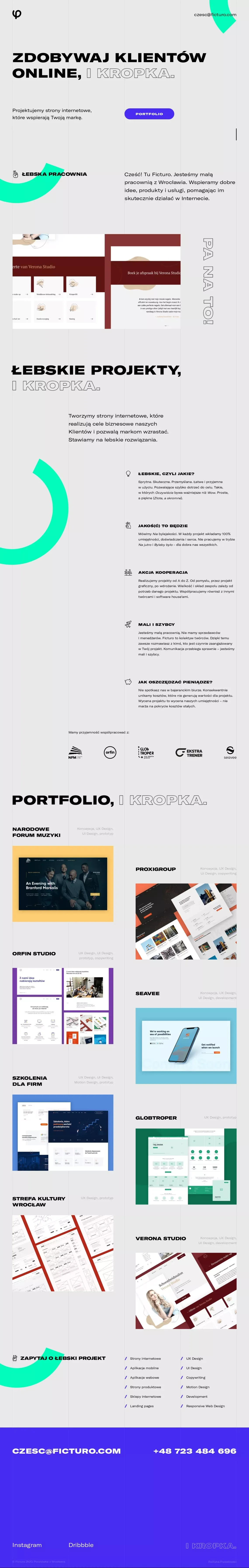 Ficturo · Digital Product Design Studio, Wrocław - Portfolio design