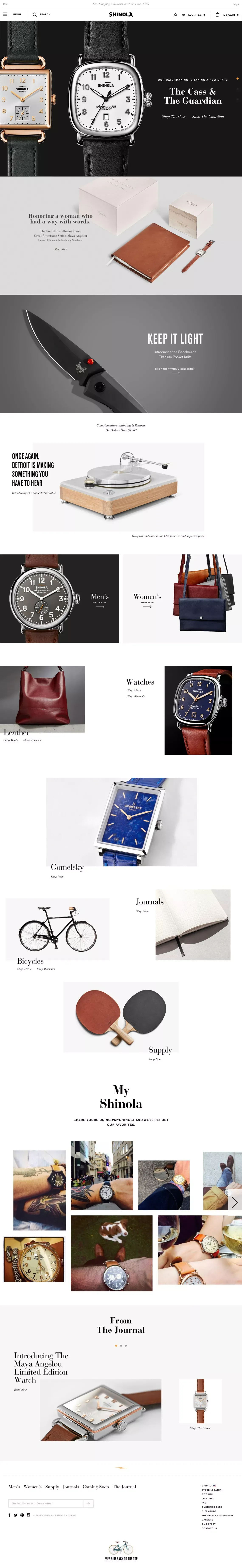 Shinola – Official Site  | Shinola® Detroit - Ecommerce design