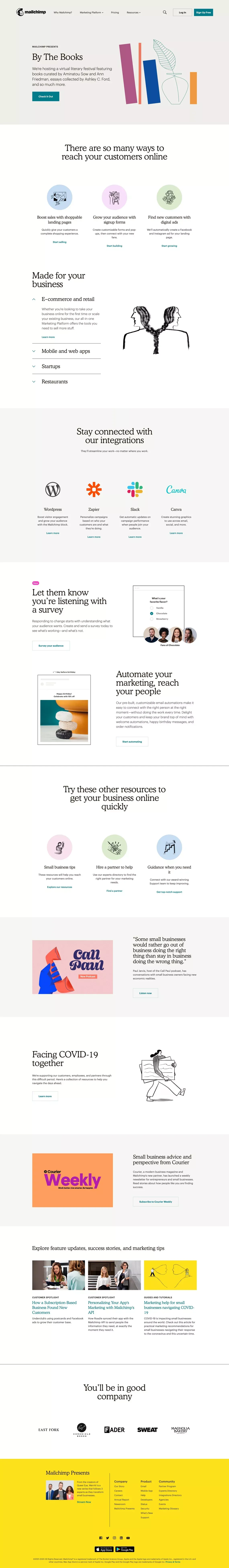 All-In-One Integrated Marketing Platform for Small Business | Mailchimp - Landing design