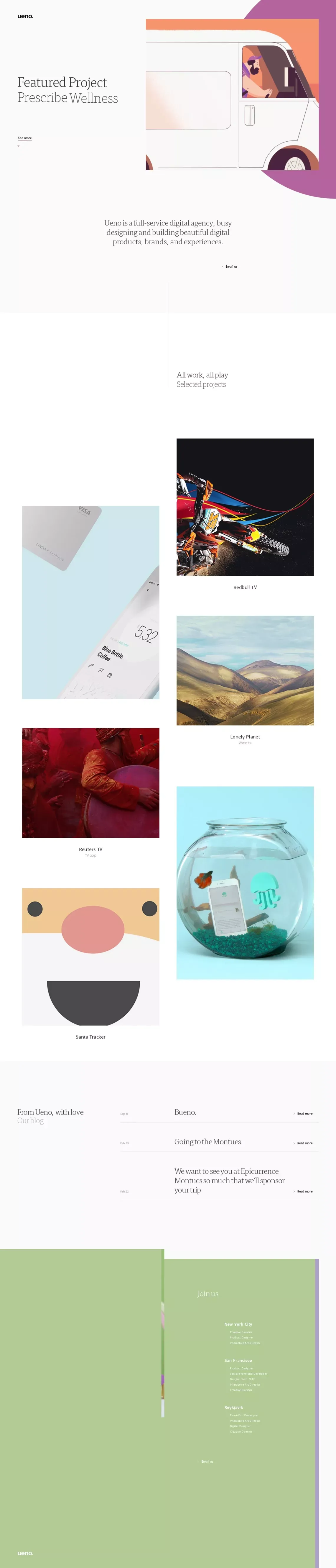 Home - Ueno. Digital agency. - Portfolio design