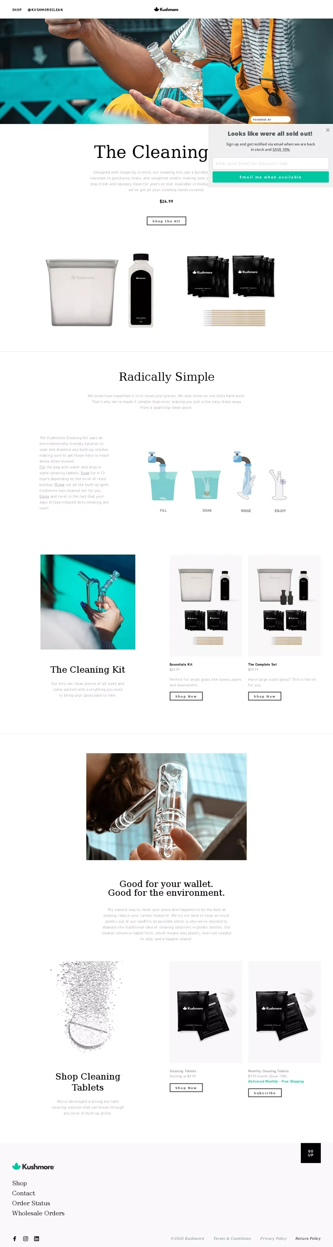 Kushmore | The Ultimate Cleaning Kit - website design