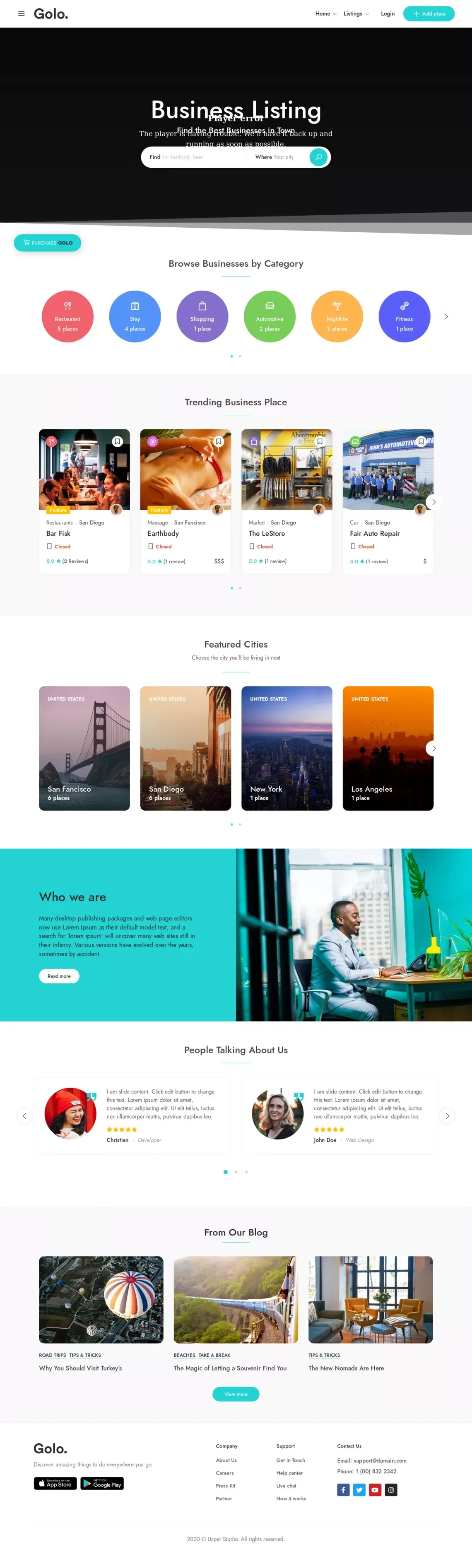 Home Video - Business Listing - website design