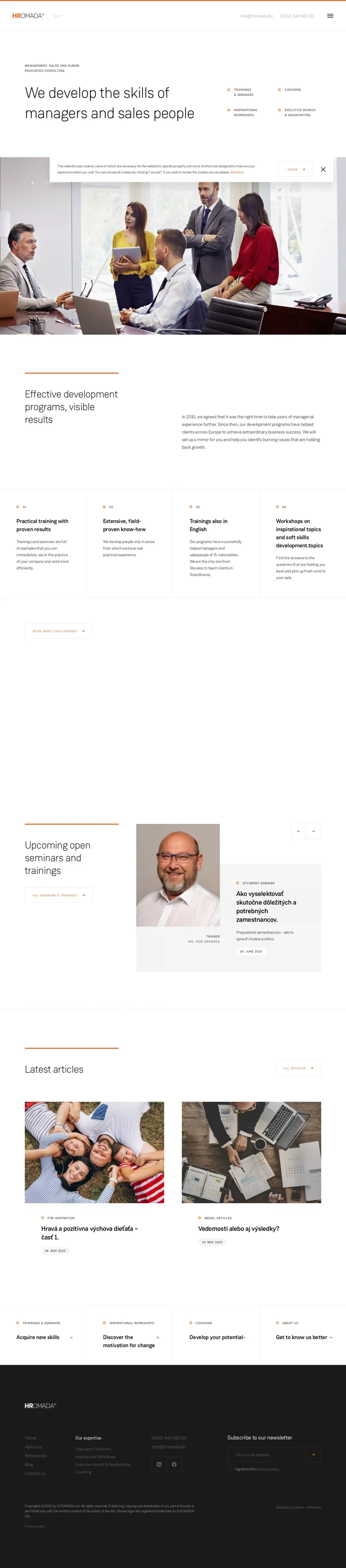 Management, business and human resources consulting – H.R.OMADA - website design