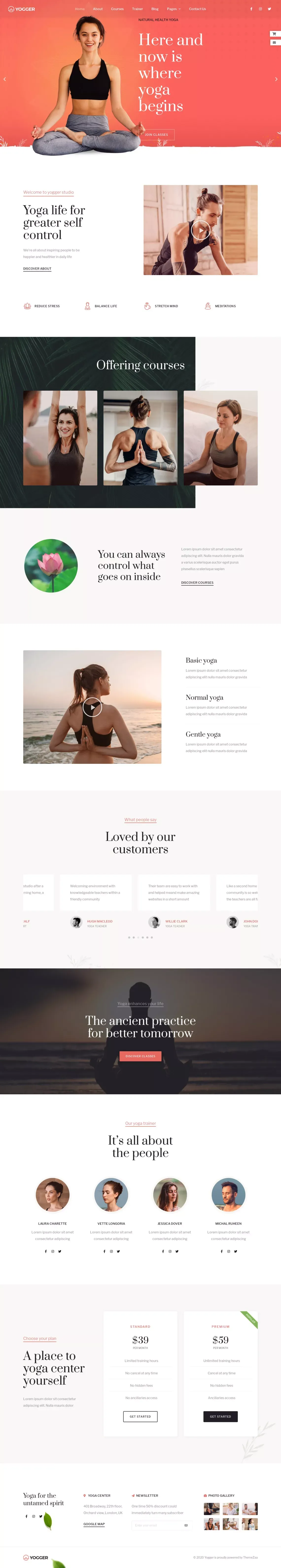Yogger – Meditation and Yoga Elementor Template Kit - Landing design