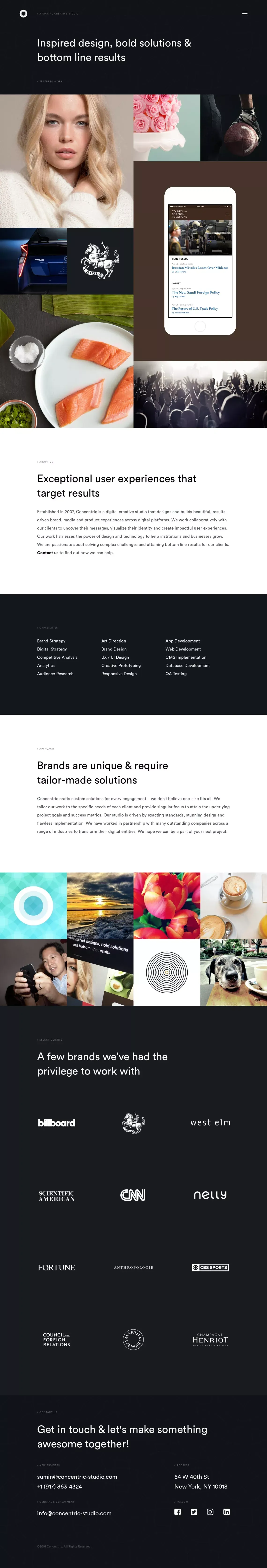 Concentric | A Digital Creative Studio - Portfolio design