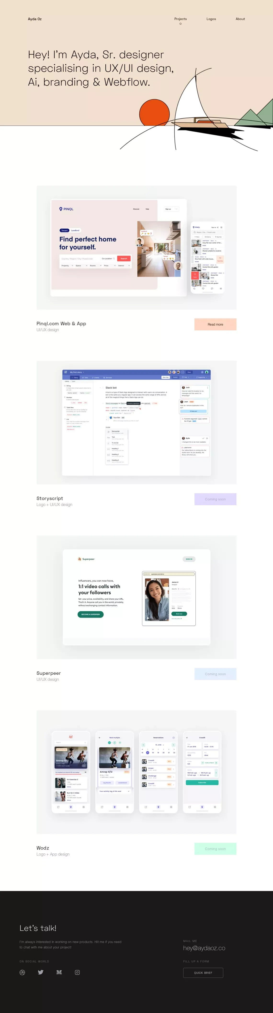Ayda Oz - Product Designer - Portfolio design