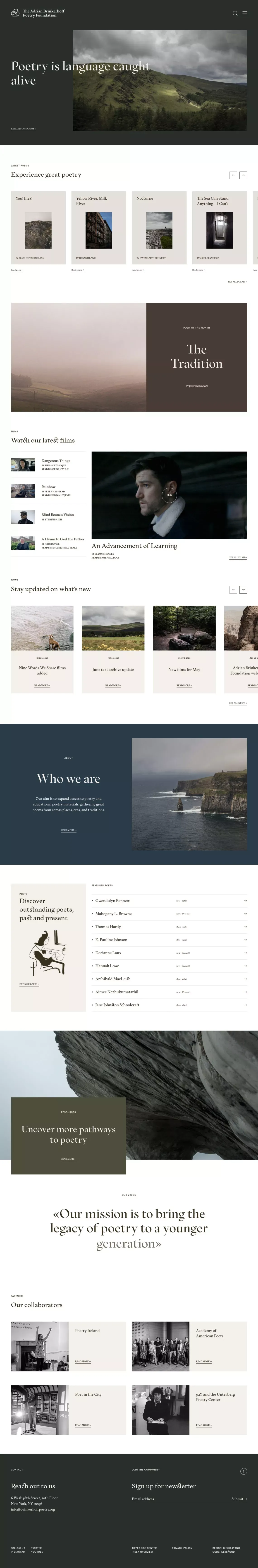The Adrian Brinkerhoff Foundation - Blog design