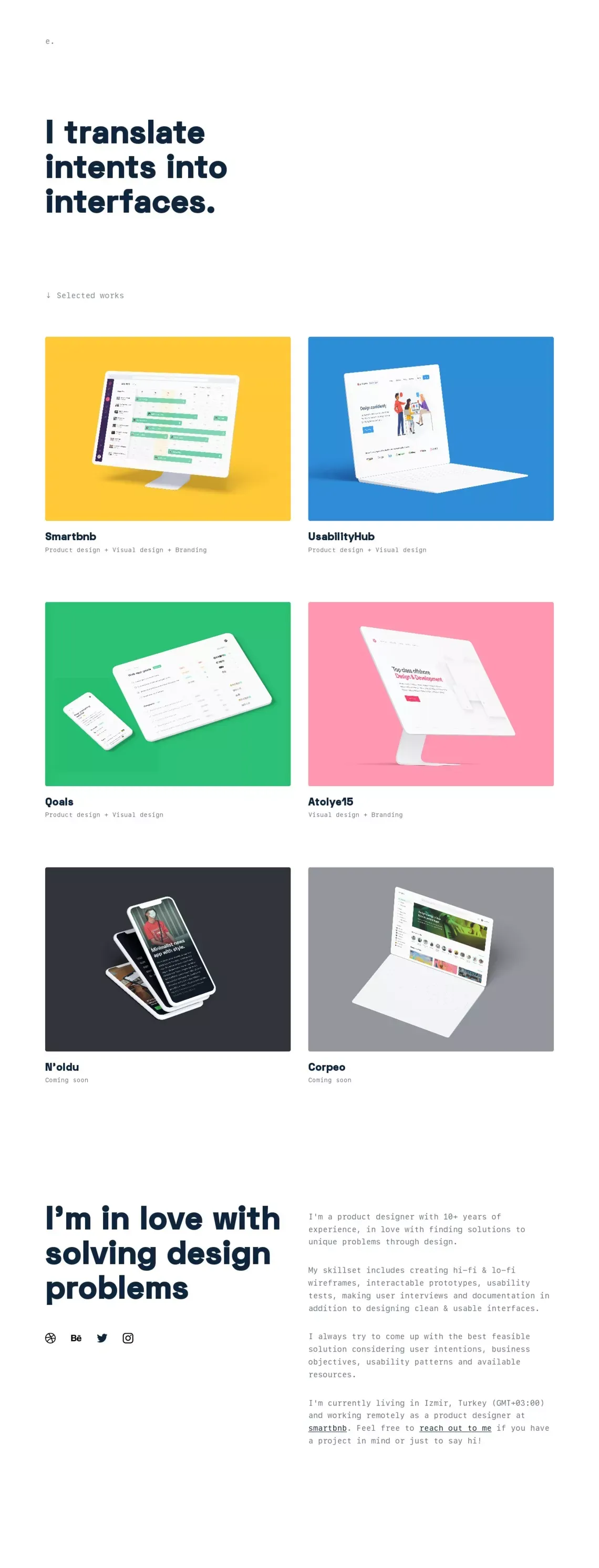 Ekrem Elmas design portfolio - website design